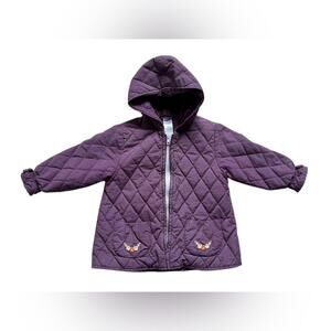 Vintage Gymboree Quilted Hooded Jacket girls 2T Purple Floral winter outdoor